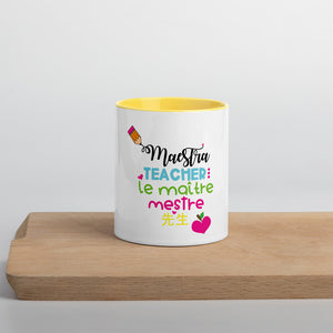 Multilingual Teacher / Maestra Mug with Color Inside