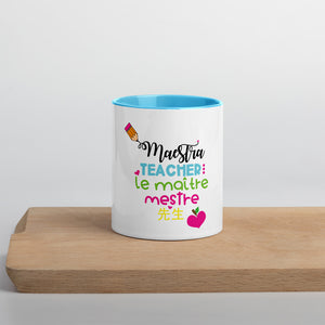 Multilingual Teacher / Maestra Mug with Color Inside