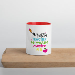 Multilingual Teacher / Maestra Mug with Color Inside